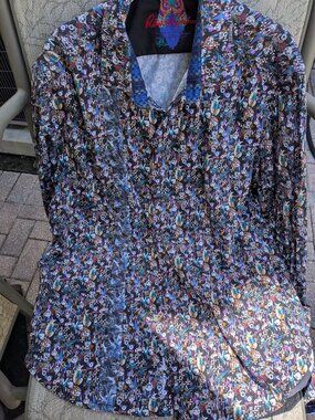 Men's Robert Graham "NESSIE" Owl Long Sleeve Button Down Shirt XL